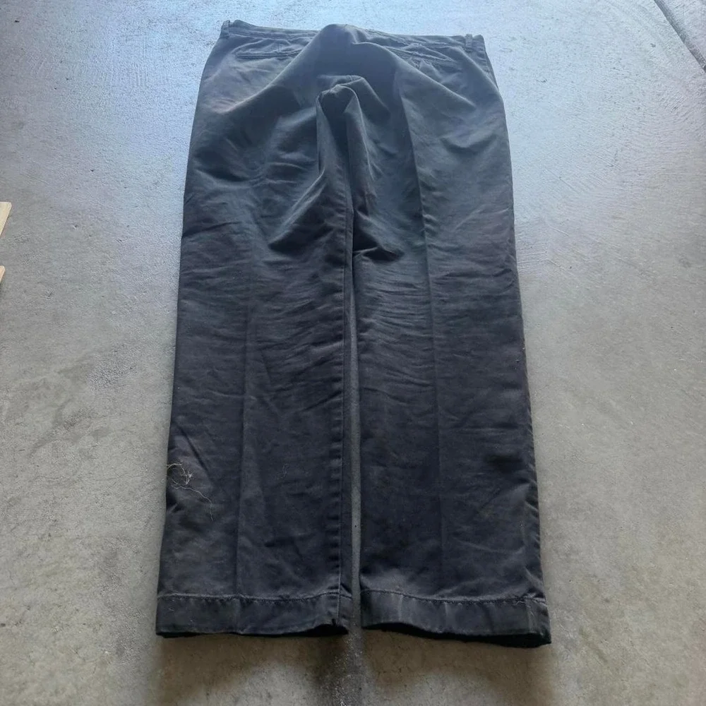 36x30 Black Pleated Straight Wide Leg Pants Y2K Grunge 2000s Vintage